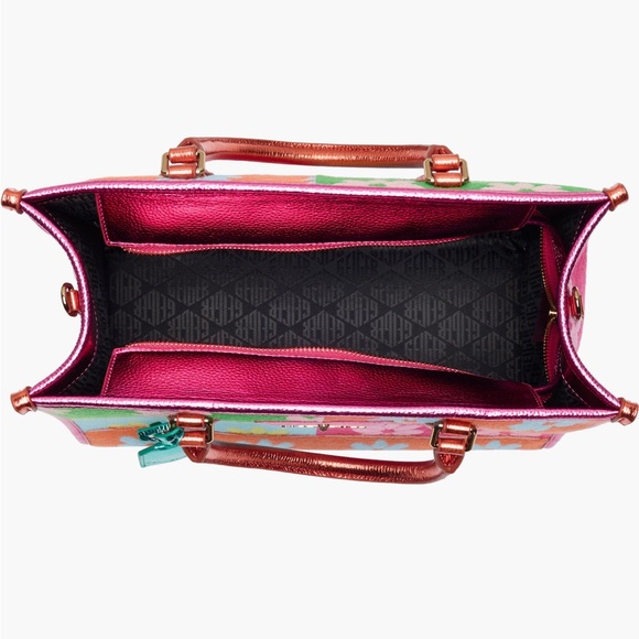 Kurt Geiger Multicolor Floral Patchwork Tote with Metallic Trim - Picture 4 of 5